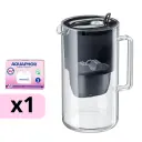 AQUAPHOR sklenená filtračná kanvica GLASS s 1 vložkou MAXFOR+ Mg