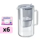 AQUAPHOR sklenená filtračná kanvica GLASS s 6 vložkami MAXFOR+ Mg