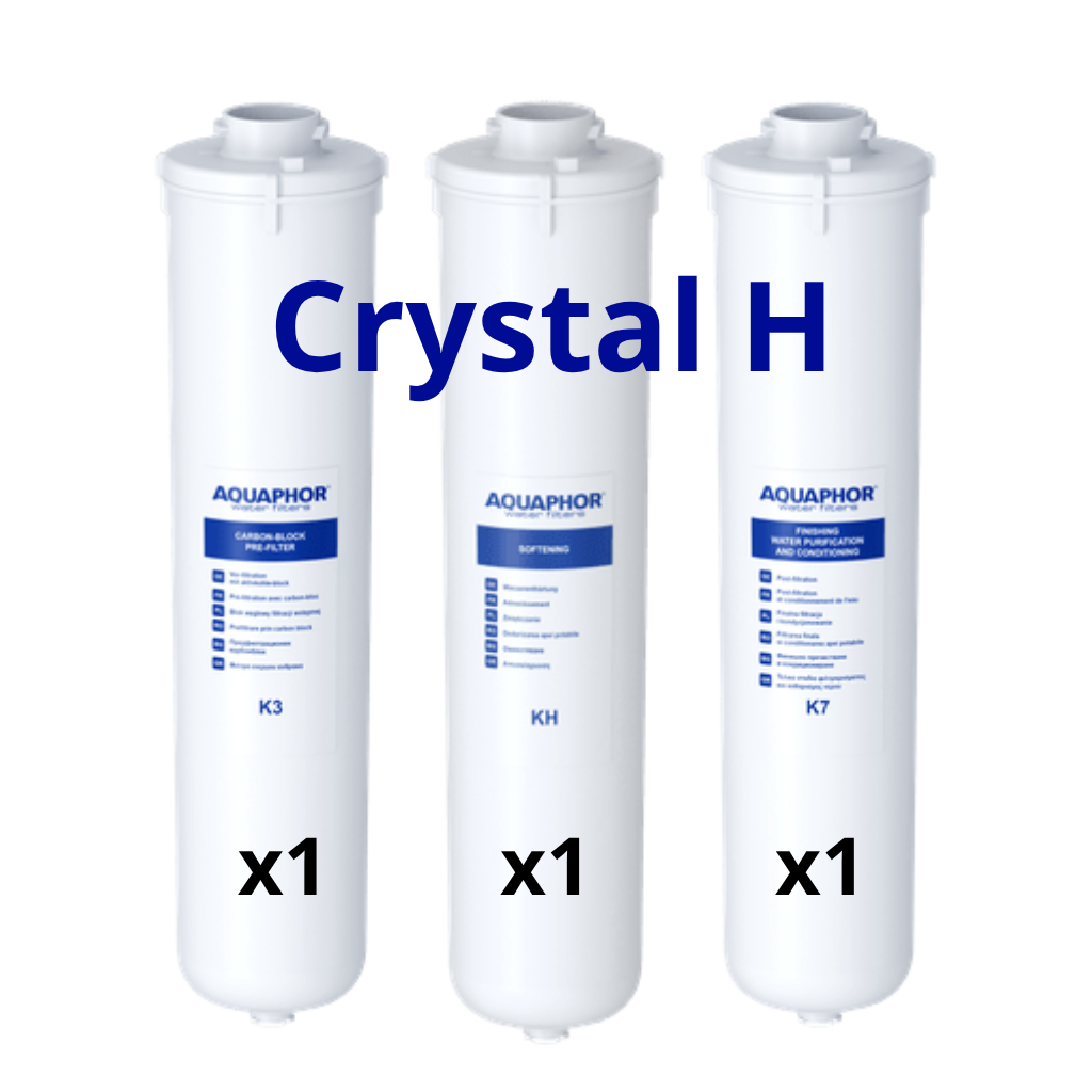 [531111] AQUAPHOR Crystal H – kompletná súprava filtračných vložiek (K3 + KH + K7)