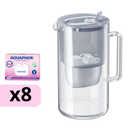 AQUAPHOR sklenená filtračná kanvica GLASS s 8 vložkami MAXFOR+ Mg